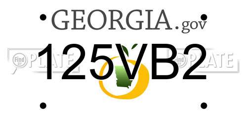 125VB2 Georgia License Plate