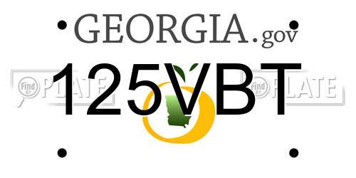 125VBT Georgia License Plate