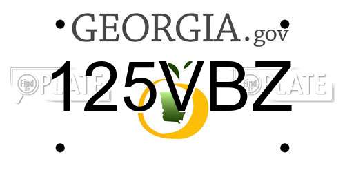 125VBZ Georgia License Plate