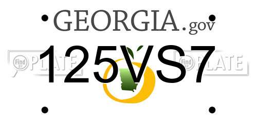 125VS7 Georgia License Plate