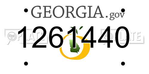 1261440 Georgia License Plate