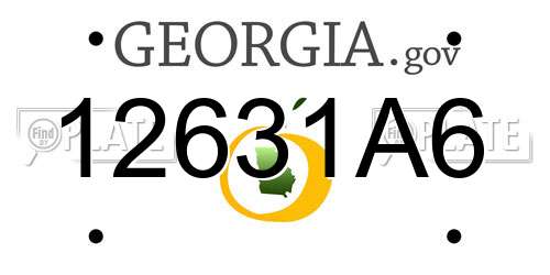 12631A6 Georgia License Plate