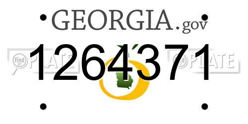 1264371 Georgia License Plate