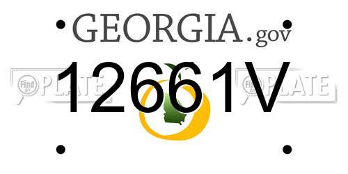 12661V Georgia License Plate