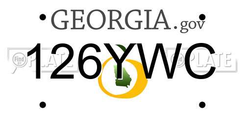 126YWC Georgia License Plate