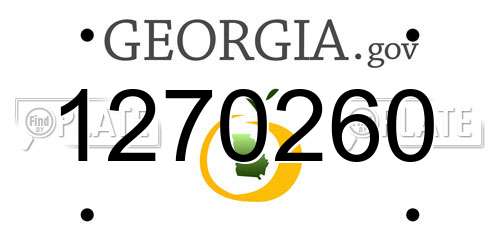 1270260 Georgia License Plate