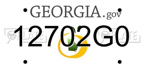 12702G0 Georgia License Plate