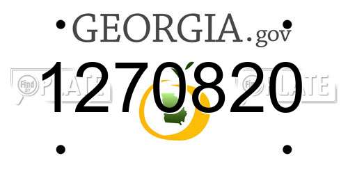 1270820 Georgia License Plate