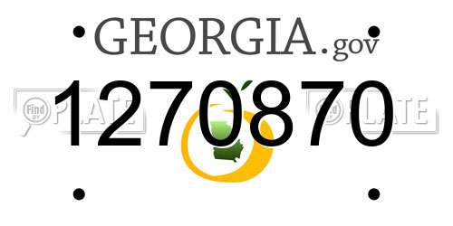 1270870 Georgia License Plate
