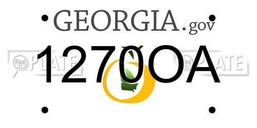 1270OA Georgia License Plate