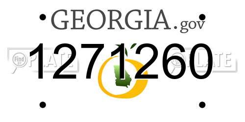 1271260 Georgia License Plate