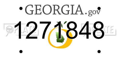 1271848 Georgia License Plate