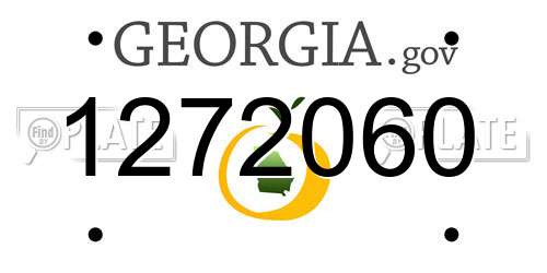 1272060 Georgia License Plate