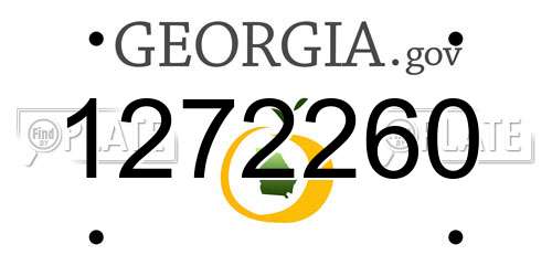 1272260 Georgia License Plate