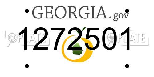 1272501 Georgia License Plate