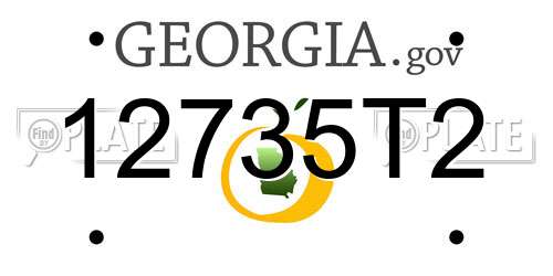 12735T2 Georgia License Plate