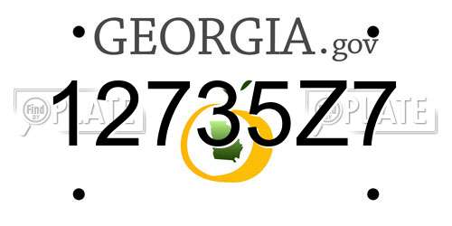 12735Z7 Georgia License Plate