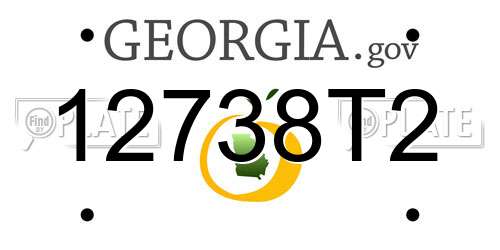 12738T2 Georgia License Plate