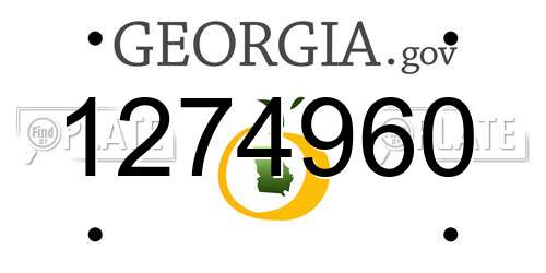 1274960 Georgia License Plate