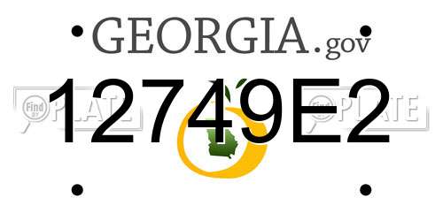 12749E2 Georgia License Plate
