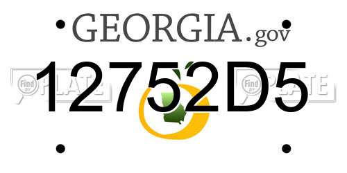 12752D5 Georgia License Plate