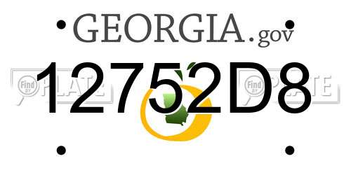 12752D8 Georgia License Plate
