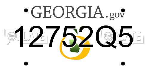12752Q5 Georgia License Plate