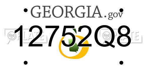 12752Q8 Georgia License Plate