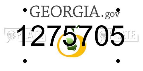 1275705 Georgia License Plate