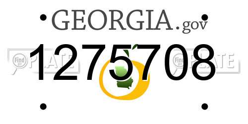 1275708 Georgia License Plate