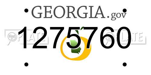 1275760 Georgia License Plate