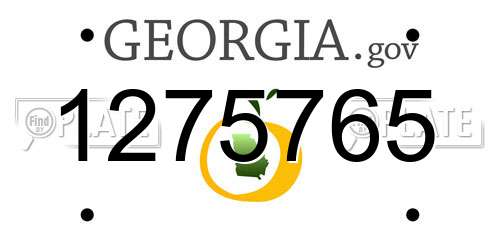 1275765 Georgia License Plate