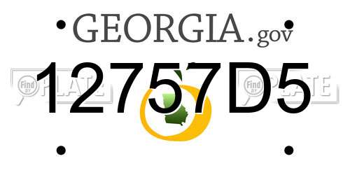 12757D5 Georgia License Plate