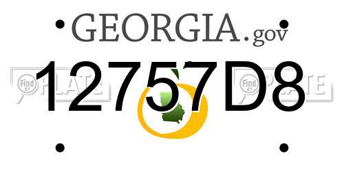 12757D8 Georgia License Plate