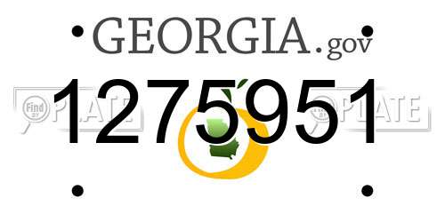 1275951 Georgia License Plate