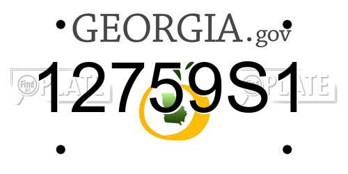 12759S1 Georgia License Plate