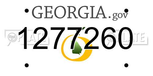 1277260 Georgia License Plate