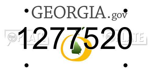 1277520 Georgia License Plate