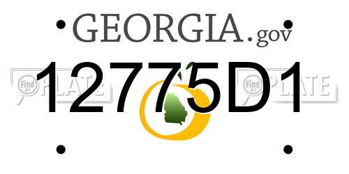 12775D1 Georgia License Plate