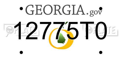 12775T0 Georgia License Plate