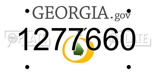 1277660 Georgia License Plate
