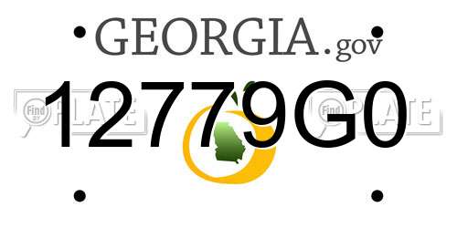 12779G0 Georgia License Plate