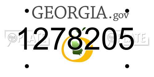 1278205 Georgia License Plate