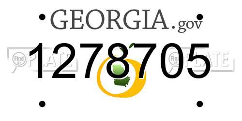 1278705 Georgia License Plate