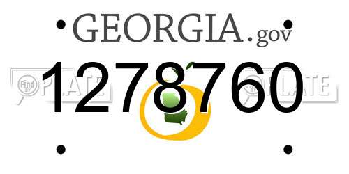 1278760 Georgia License Plate