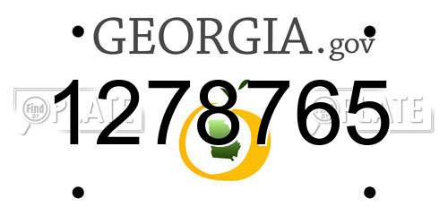 1278765 Georgia License Plate