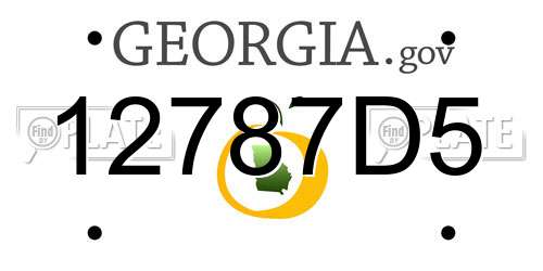 12787D5 Georgia License Plate