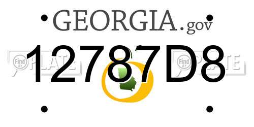 12787D8 Georgia License Plate