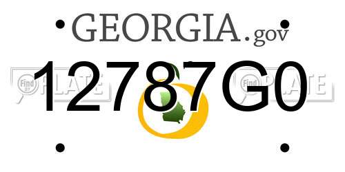 12787G0 Georgia License Plate