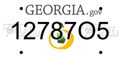 12787O5 Georgia License Plate